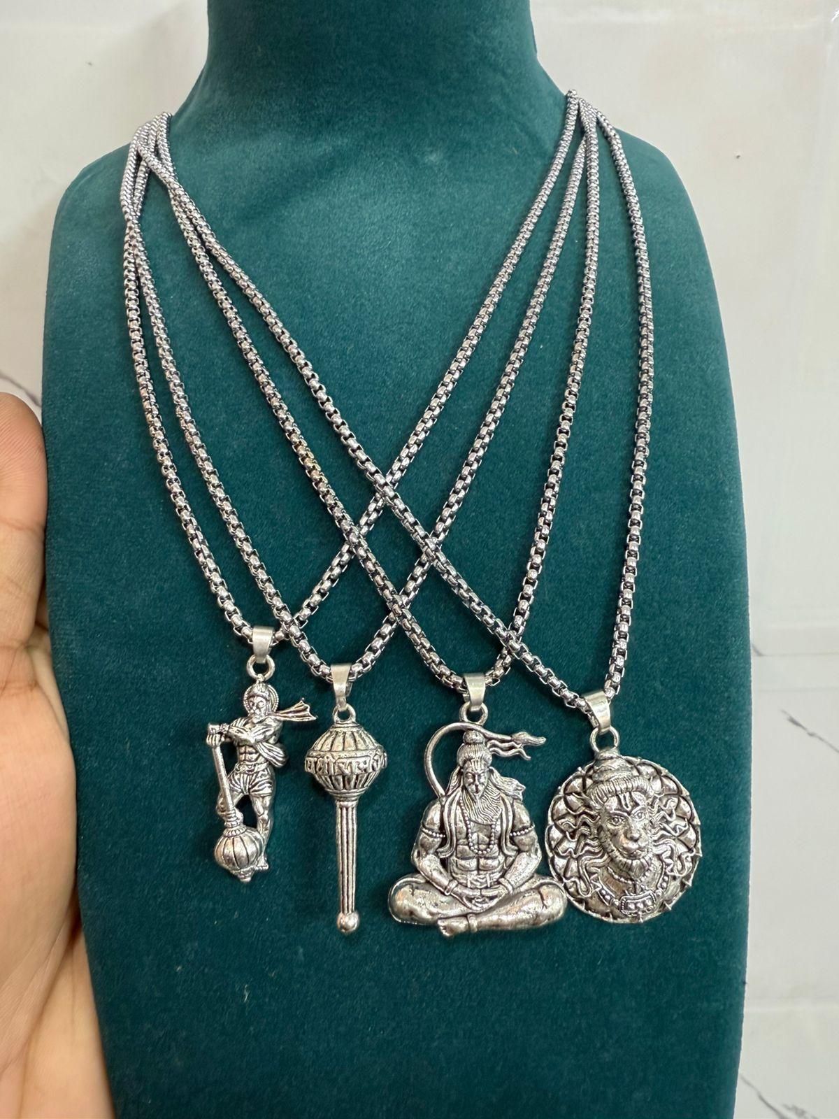 Lord Hanuman Chain With Pendant Set (Pack of 4)