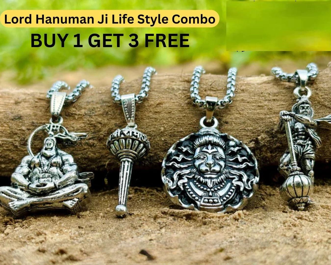 Lord Hanuman Chain With Pendant Set (Pack of 4)