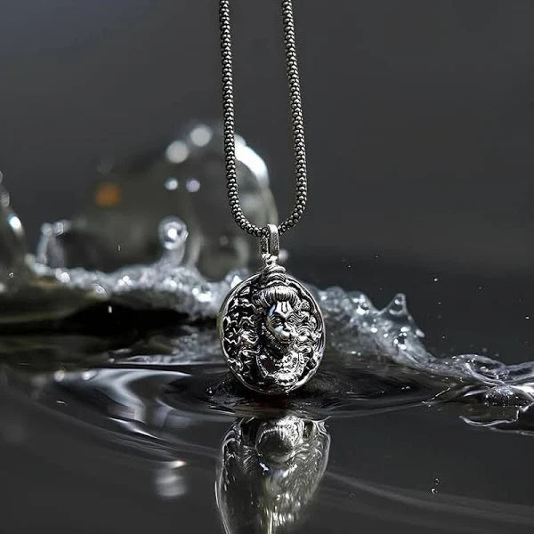 Men's Silver Chain with Hanuman Pendant